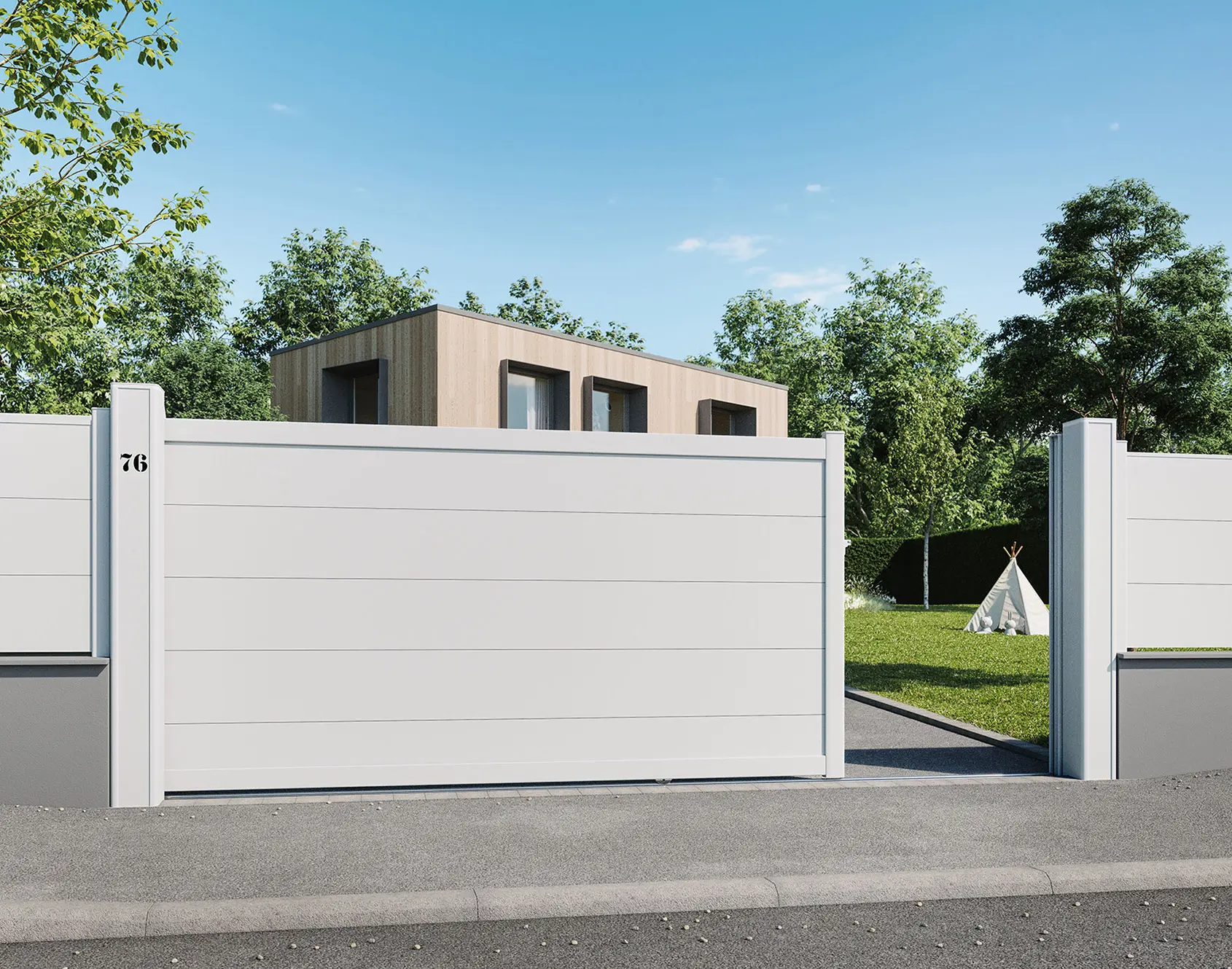 Portail aluminium Karantan — Portail plein